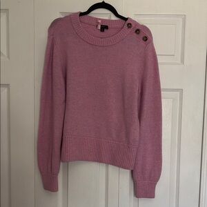 J Crew Pink Button-Detail Women's Sweater SZ L